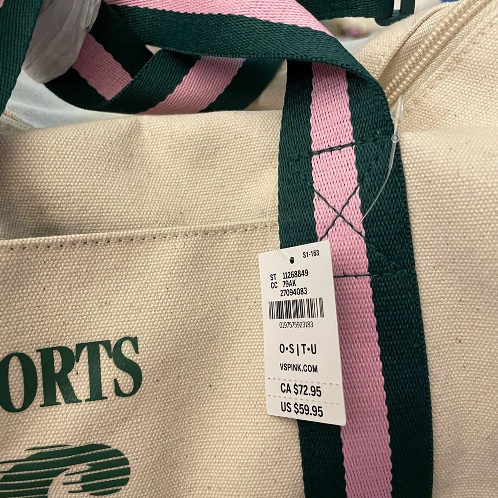 PINK Victoria's Secret Travel Bag - Pink and Green